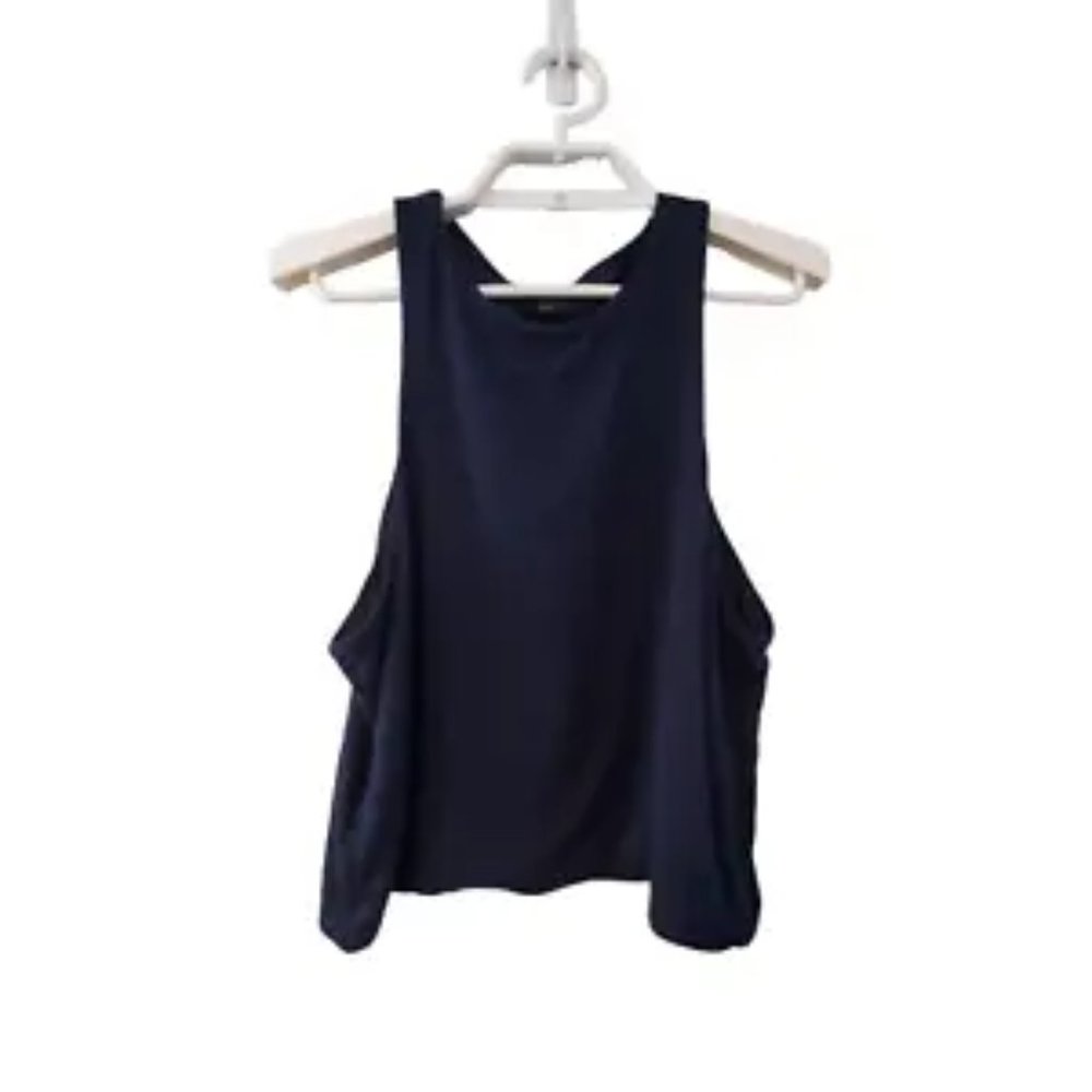 J Crew top nwt womens size XL formknit high neck cutaway tank navy